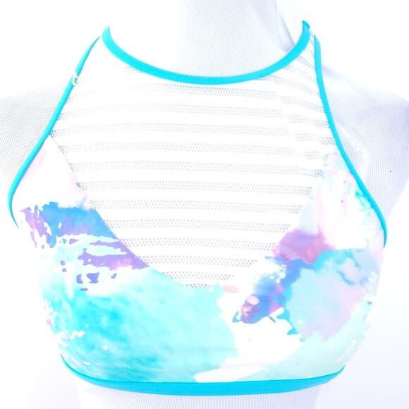 Body Glove Halter Bikini Top Swimsuit XS XSmall Blue White, Purple, Adjust Back - Picture 1 of 5
